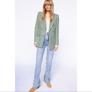 Zara Slim Flared Slitted High Rise Jeans